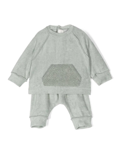 Комплект из топа и брюк с вышитым логотипом, зеленый Teddy & minou