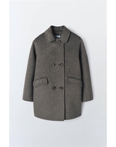Пальто из шерсти, серо-коричневый Zara