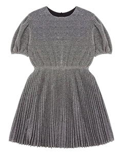 Kids платье с короткими рукавами и складками, серебристый Philosophy di lorenzo serafini