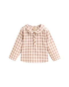 Клетчатая рубашка с длинными рукавами для мальчика, светло-коричневый Dadati