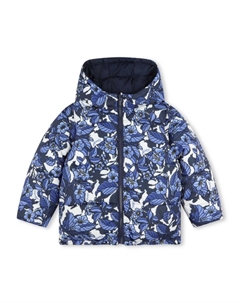 Пуховик с цветочным принтом, синий Kenzo kids