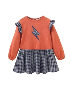 Платье для девочки в сочетании с рюшами и вышивкой-молнией, мультиколор Dadati