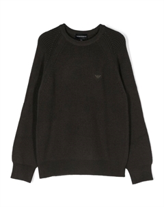 Kids свитер рыбацкой вязки, зеленый Emporio armani