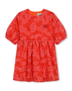 Платье с вышитым логотипом, красный Kenzo kids