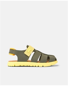 Зеленые кожаные сандалии в стиле краба для мальчика, зеленый Camper