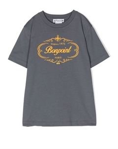 Футболка с короткими рукавами и принтом логотипа, серый Bonpoint