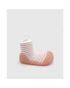 Хлопковые ботильоны в полоску персикового цвета для девочек с логотипом бренда спереди, коралловый Attipas