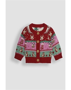 Кардиган с узором «Фейри Айл» от «Festive Friends», красный Jojo maman bébé