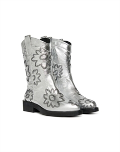 Kids кожаные сапоги, серебристый Marni