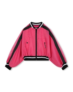 Kids бомбер с отделкой в полоску, розовый Karl lagerfeld