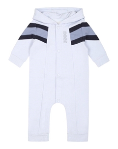 Kidswear комбинезон с капюшоном и логотипом, синий Boss