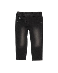 Черные плюшевые джинсовые брюки для девочки, черный Boboli