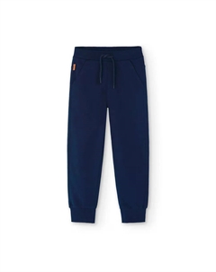 Спортивные штаны для мальчика с эластичной талией и карманами, темно-синий Boboli