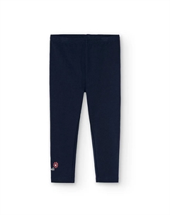 Базовые леггинсы для девочки с логотипом, темно-синий Boboli