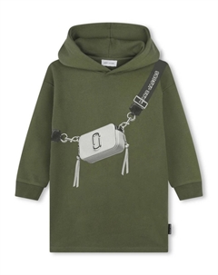 Kids платье с капюшоном и принтом, зеленый Marc jacobs