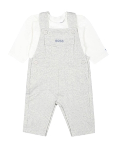 Kidswear комплект комбинезонов с тисненым логотипом, серый Boss