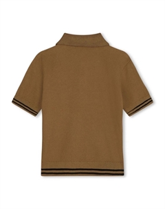 Kids хлопковая рубашка-поло с логотипом, коричневый Karl lagerfeld