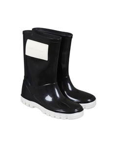 Kids сапоги резиновые с логотипом-аппликацией, черный Marc jacobs