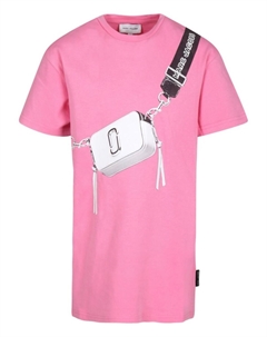 Kids сумка-логотип-принт футболка платье, розовый Marc jacobs