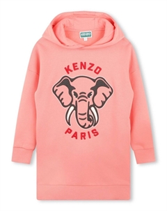 Платье-худи с принтом Elephant, розовый Kenzo kids