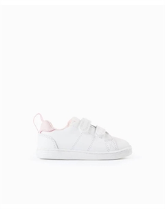 Белые кроссовки для девочки на застежке-липучке, белый Zippy