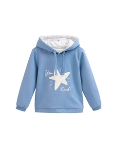 Детская толстовка с капюшоном и вышивкой спереди, синий Dadati
