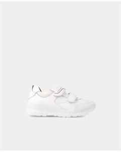 Кожаные спортивные туфли для мальчика с двойной застежкой-липучкой, белый Biomecanics