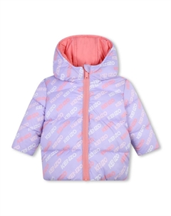 Двусторонний пуховик с логотипом, фиолетовый Kenzo kids
