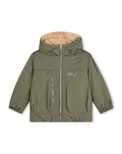 Kids двусторонний пуховик с капюшоном, зеленый Marc jacobs