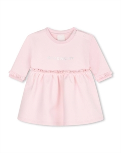 Kids платье с длинными рукавами и логотипом, розовый Givenchy