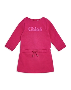 Kids платье с вышитым логотипом, розовый Chloe