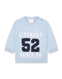 Kids джемпер вязки интарсия с круглым вырезом, синий Givenchy