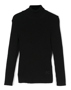 Свитер с вышитым логотипом, черный Elisabetta franchi la mia bambina