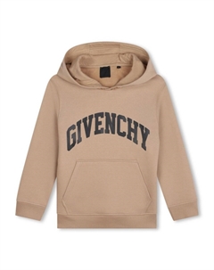 Kids худи из джерси с логотипом, нейтральный цвет Givenchy