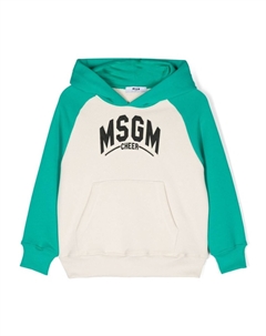 Худи с нашивкой-логотипом, нейтральный цвет Msgm kids