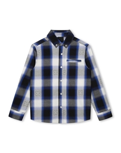 Kids фланелевая рубашка в клетку, черный Givenchy
