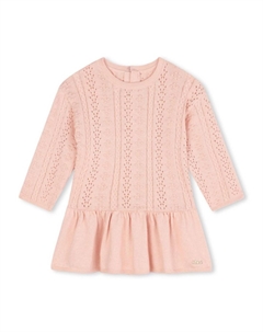 Kids платье мини с вышитым логотипом, розовый Chloe