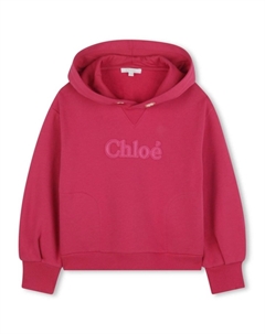 Kids хлопковая толстовка с логотипом, розовый Chloe