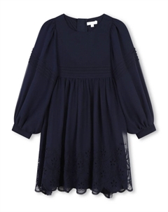 Kids многослойное шелковое платье, синий Chloe