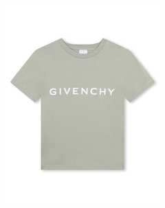 Kids футболка из органического хлопка с логотипом, зеленый Givenchy