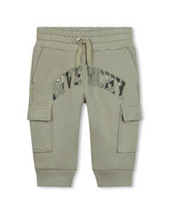 Kids спортивные брюки с кулиской и вышитым логотипом, зеленый Givenchy