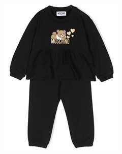 Спортивный костюм с логотипом Тедди, черный Moschino kids