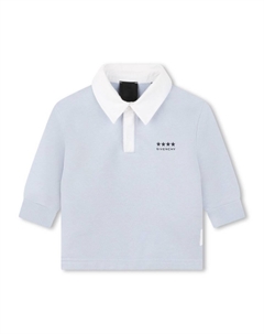 Kids рубашка поло с длинными рукавами и логотипом 4G, синий Givenchy