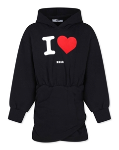 Платье с капюшоном и логотипом Msgm kids