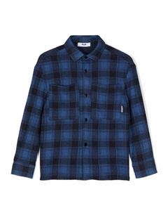 Рубашка с узором тартан, синий Msgm kids