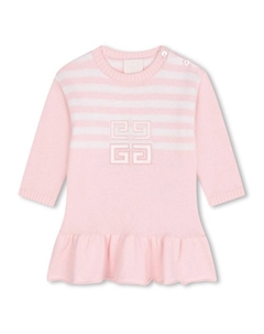 Kids трикотажное платье с вышитым логотипом, розовый Givenchy