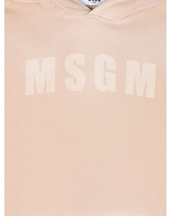 Худи с логотипом, нейтральный цвет Msgm kids