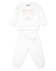 Хлопковый спортивный костюм Teddy Bear, белый Moschino kids