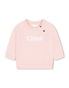 Kids толстовка с вышитым логотипом, розовый Chloe