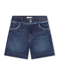 Kids джинсовые шорты с вышитым логотипом, синий Chloe